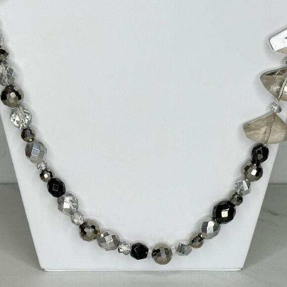 Chico's Metallic Beaded Long Statement Necklace ✨ - Picture 3 of 14